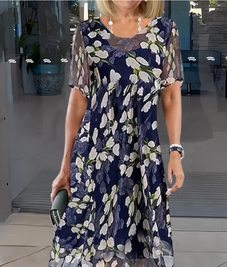 Harper – Floral Print Double Tunic Dress