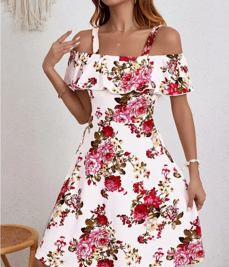 Rosanne - Elegant Floral Print Dress