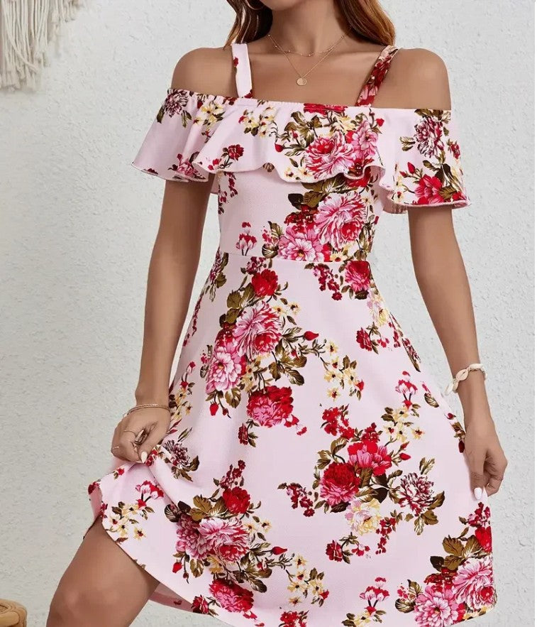Rosanne - Elegant Floral Print Dress