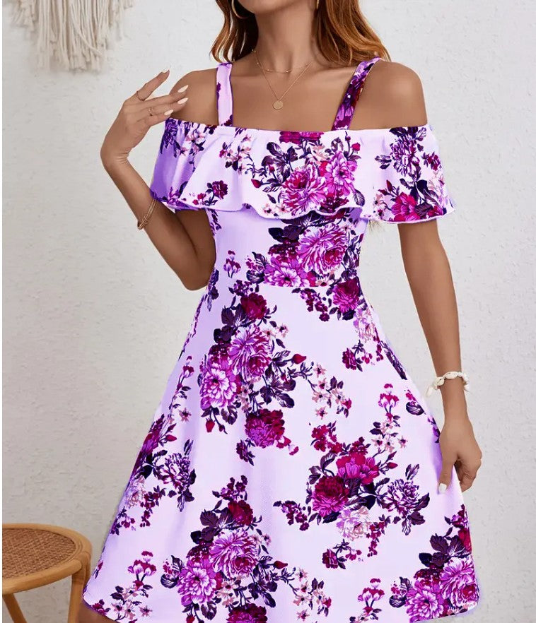 Rosanne - Elegant Floral Print Dress
