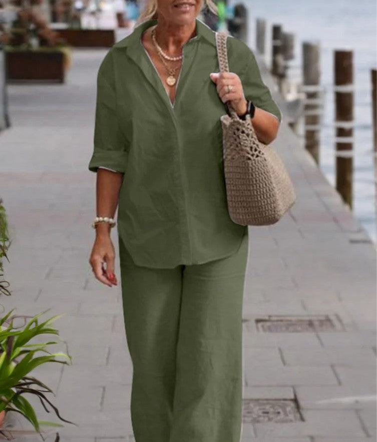 Virella - Relaxed Shirt & Trousers Two-Piece Set