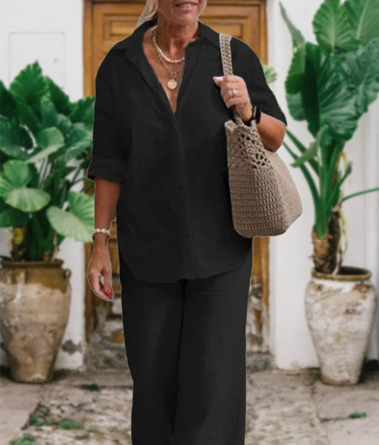 Virella - Relaxed Shirt & Trousers Two-Piece Set