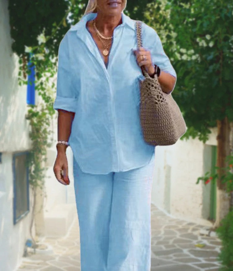 Virella - Relaxed Shirt & Trousers Two-Piece Set
