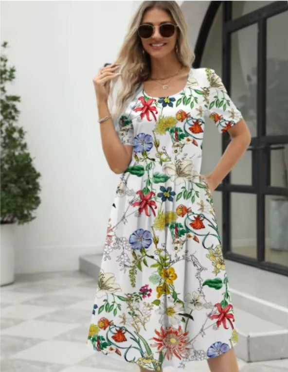 Velmara Elegant Flow Midi Dress