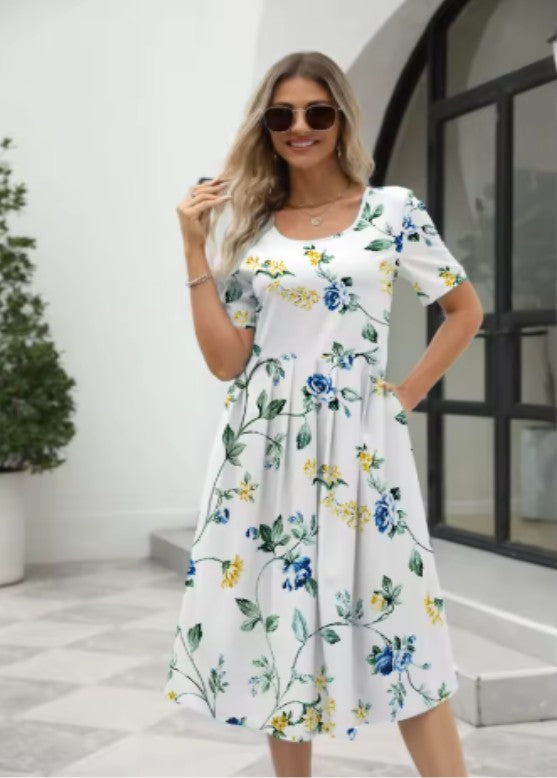 Velmara Elegant Flow Midi Dress