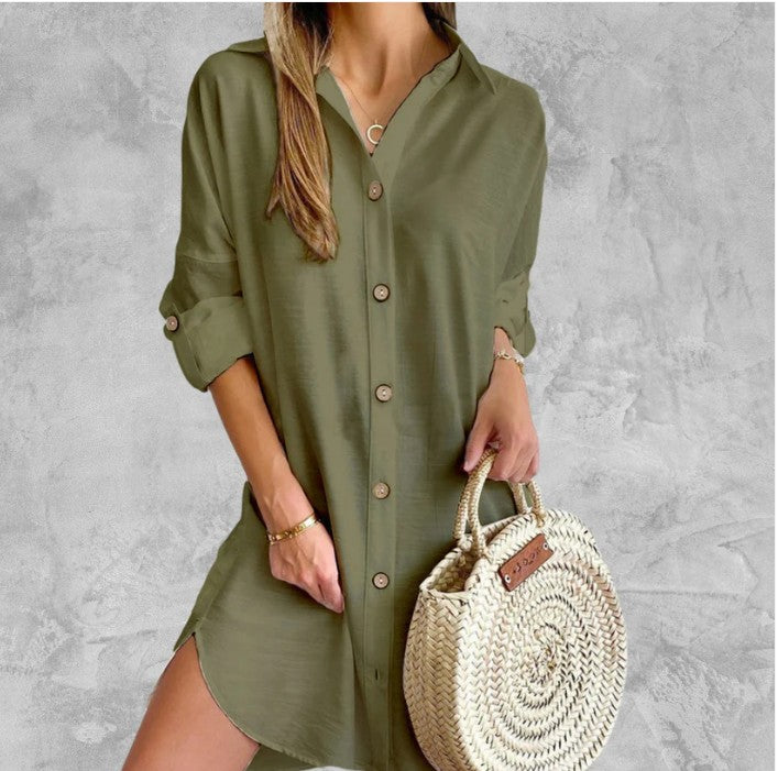 CELINE™ | Button-Up Shirt Dress
