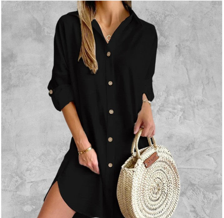 CELINE™ | Button-Up Shirt Dress