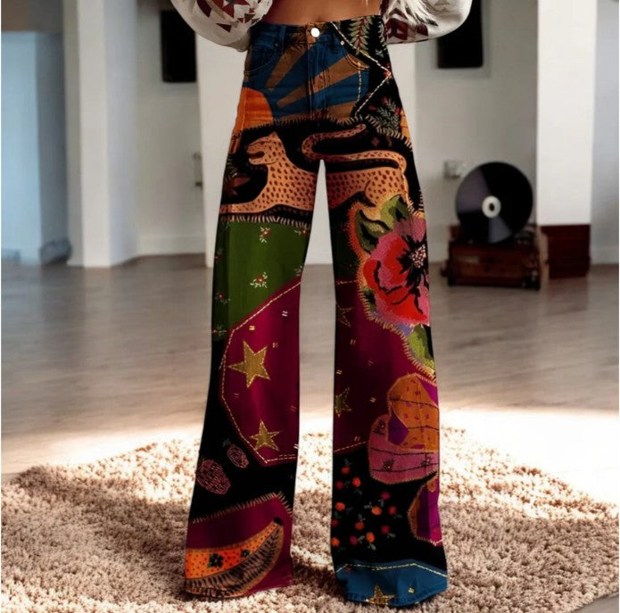 Fenna | Floral Print Wide-Leg Pants