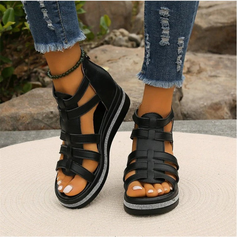 BALMORA™ - Rhinestone Wedge Sandals