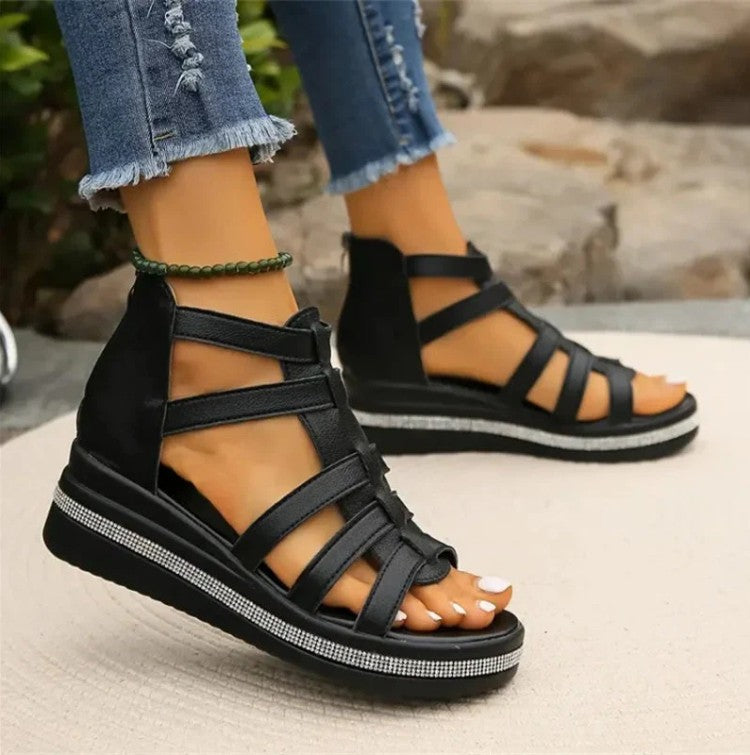 BALMORA™ - Rhinestone Wedge Sandals