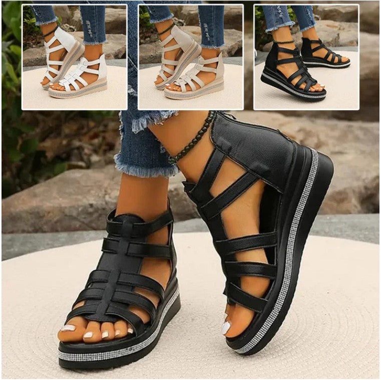BALMORA™ - Rhinestone Wedge Sandals