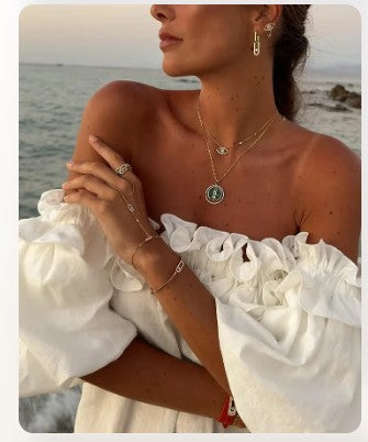 Gracie - Off Shoulder Puff Sleeve Maxi Dress