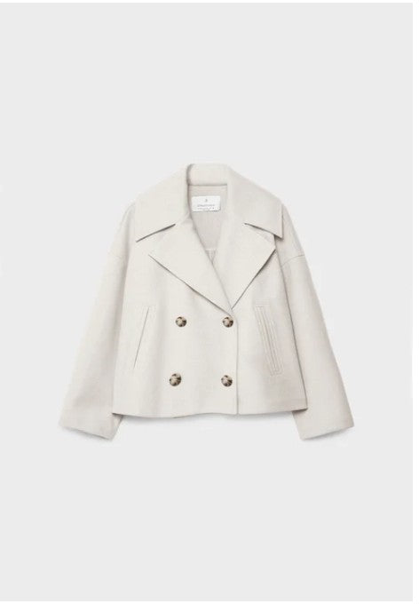 Olivia - Chic Short Coat with Double Row Button Closure