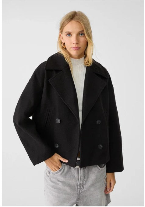 Olivia - Chic Short Coat with Double Row Button Closure