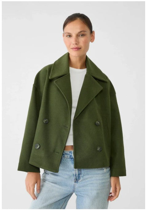 Olivia - Chic Short Coat with Double Row Button Closure