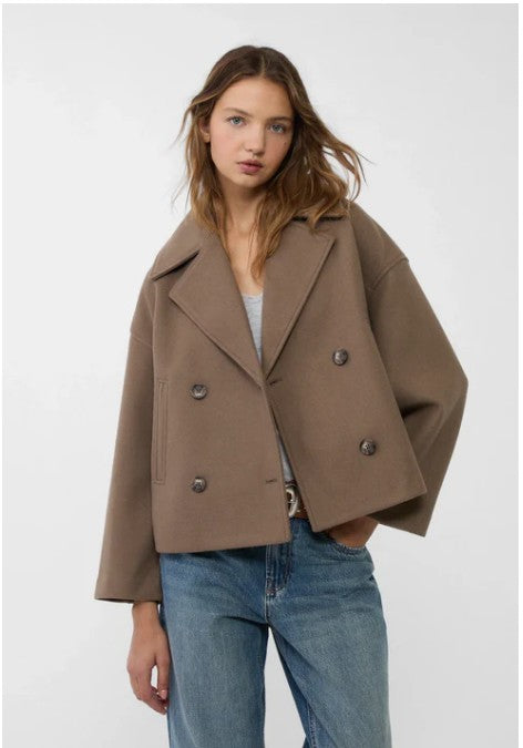 Olivia - Chic Short Coat with Double Row Button Closure