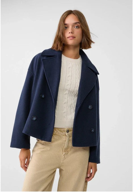Olivia - Chic Short Coat with Double Row Button Closure
