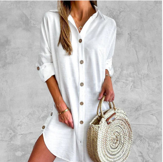 CELINE™ | Button-Up Shirt Dress