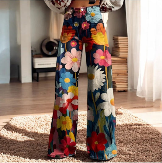 Fenna | Floral Print Wide-Leg Pants