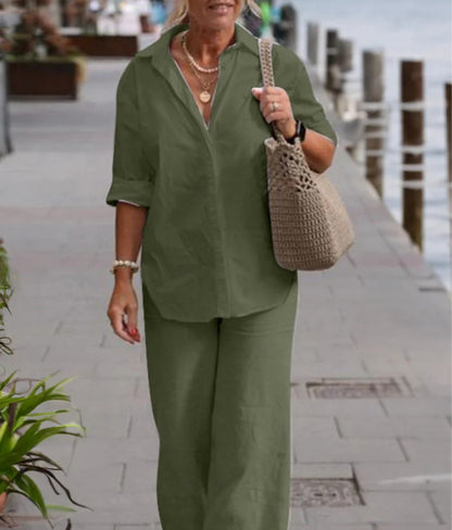 Virella - Relaxed Shirt & Trousers Two-Piece Set
