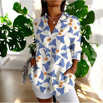 Jade - Long Sleeve Button Up Vintage Floral Shirt
