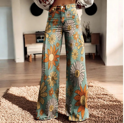 Fenna | Floral Print Wide-Leg Pants