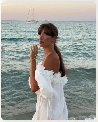 Gracie - Off Shoulder Puff Sleeve Maxi Dress