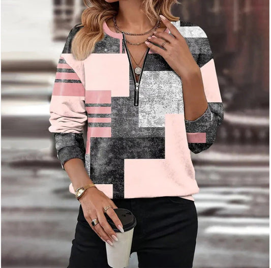 Ethla™ - Vintage Style Color Block Sweatshirt